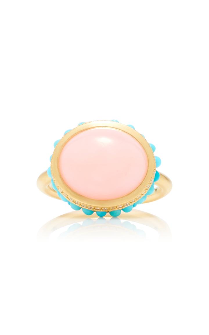 Irene Neuwirth 18k Gold, Opal And Turquoise Ring Size: 7