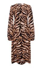 Dolce & Gabbana Puff Sleeve Leopard Midi Dress