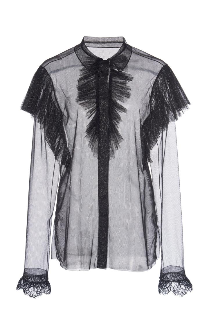 Philosophy Di Lorenzo Serafini Ruffled Organza Long Sleeve Blouse