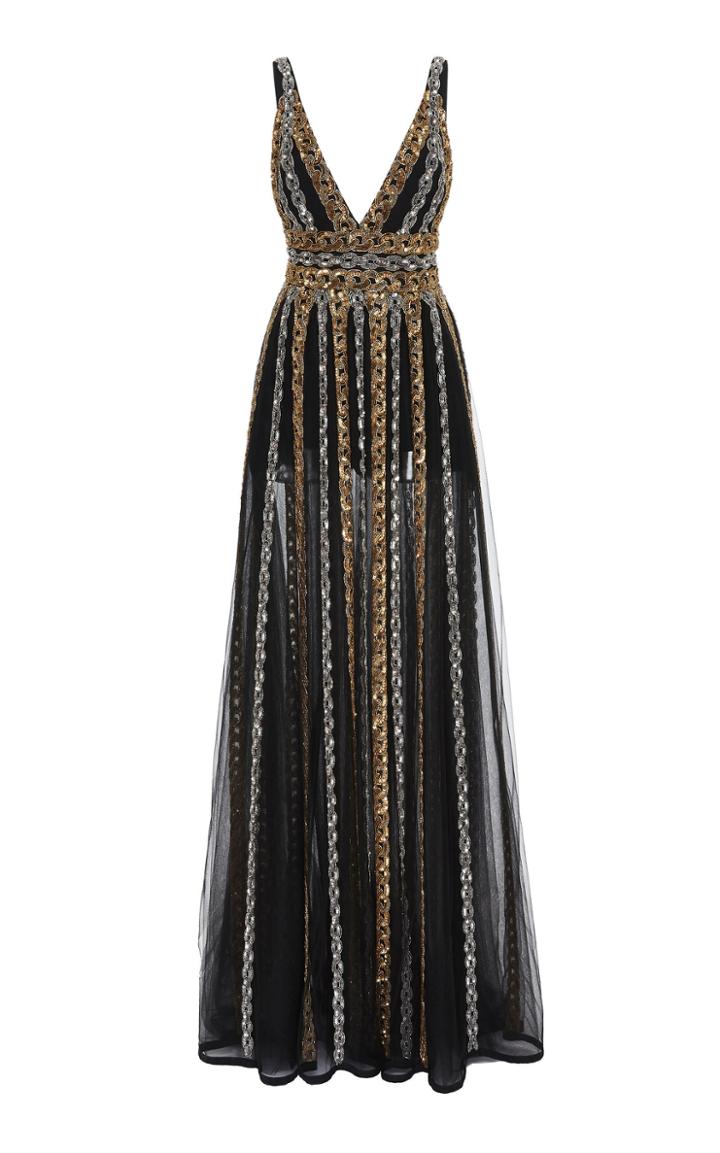 Elie Saab Sequin Embellished Tulle Gown