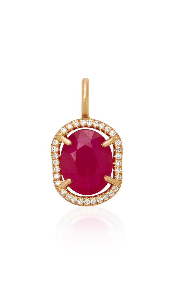 Savannah Stranger Equator Charm With Gemfields Ruby And White Diamond Pave