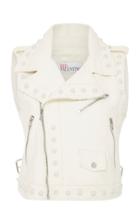 Red Valentino Leather Vest With Boules