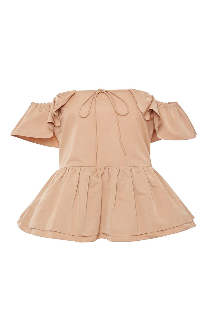 Rochas Faille Peplum Off The Shoulder Top