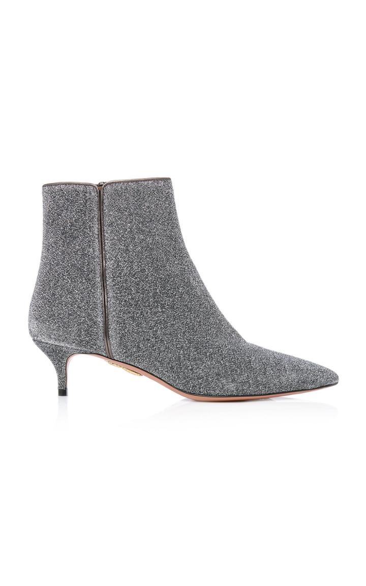 Aquazzura Quant Metallic Stretch-knit Ankle Boots