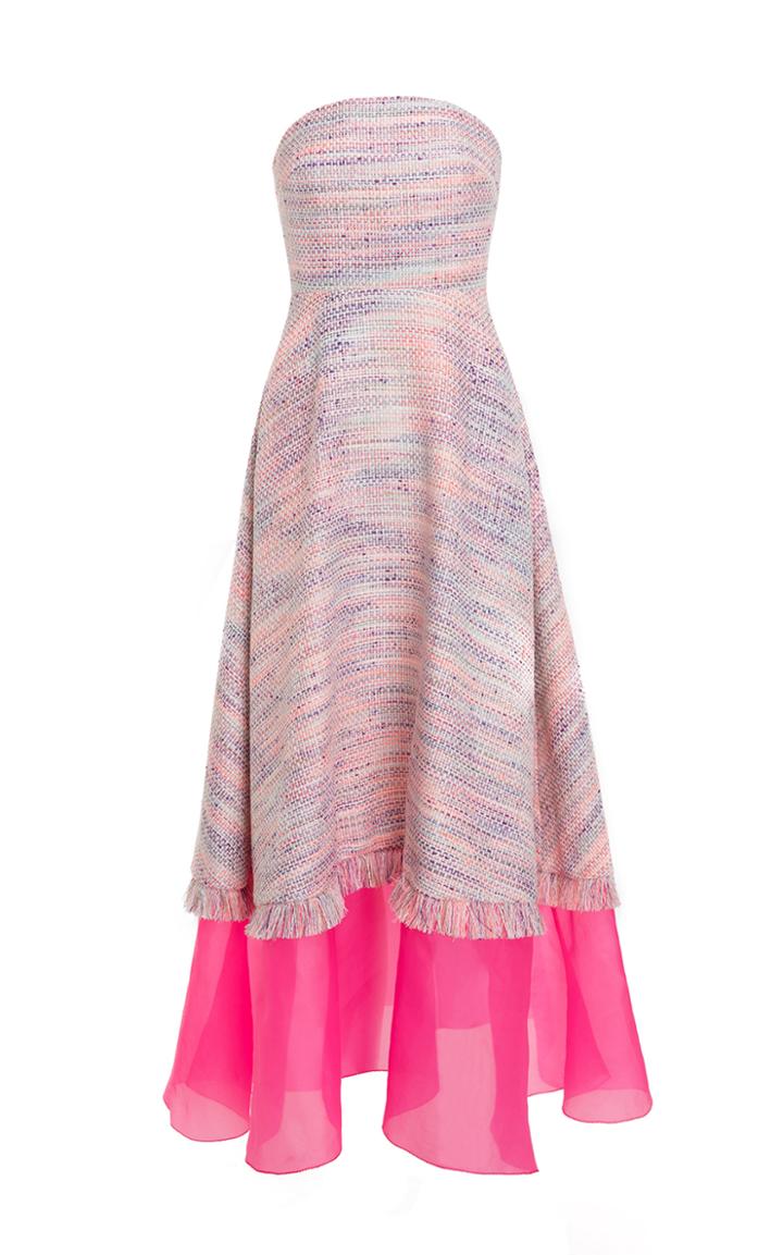 Moda Operandi Huishan Zhang Chantal Strapless Tweed Dress