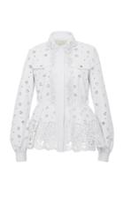 Elie Saab Floral Embossed Leather Jacket