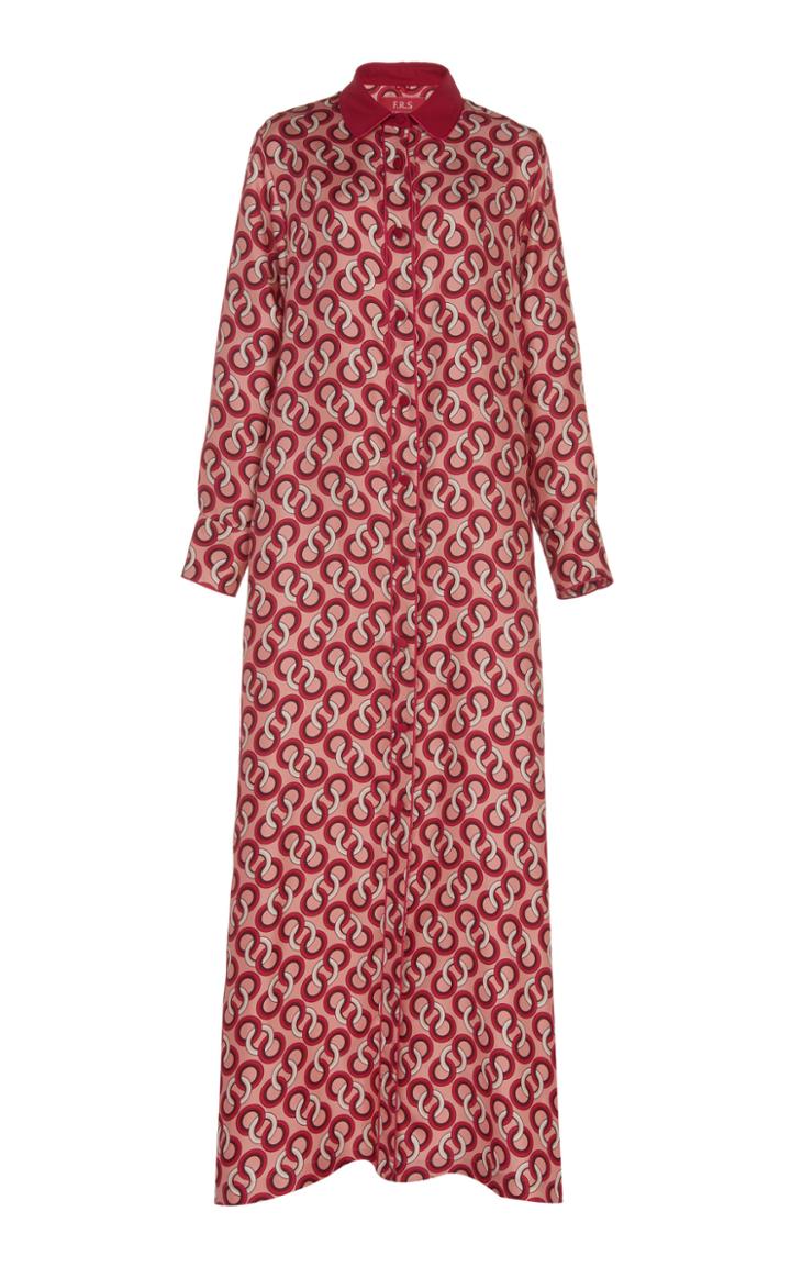 For Restless Sleepers Elpis Chain Printed Silk Dress