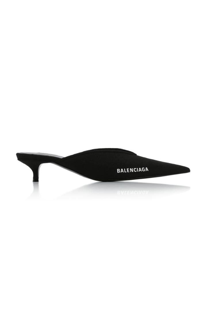 Balenciaga Logo Knitted Knife Mules