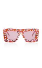 Emilio Pucci Sunglasses Oversized Printed Square Frame Acetate Sunglasses