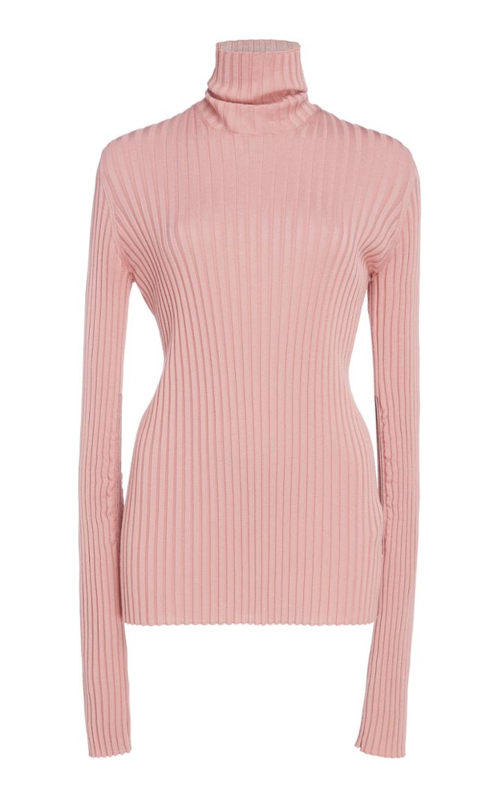 Victoria Beckham Polo Neck Top With Sleeve Gathers