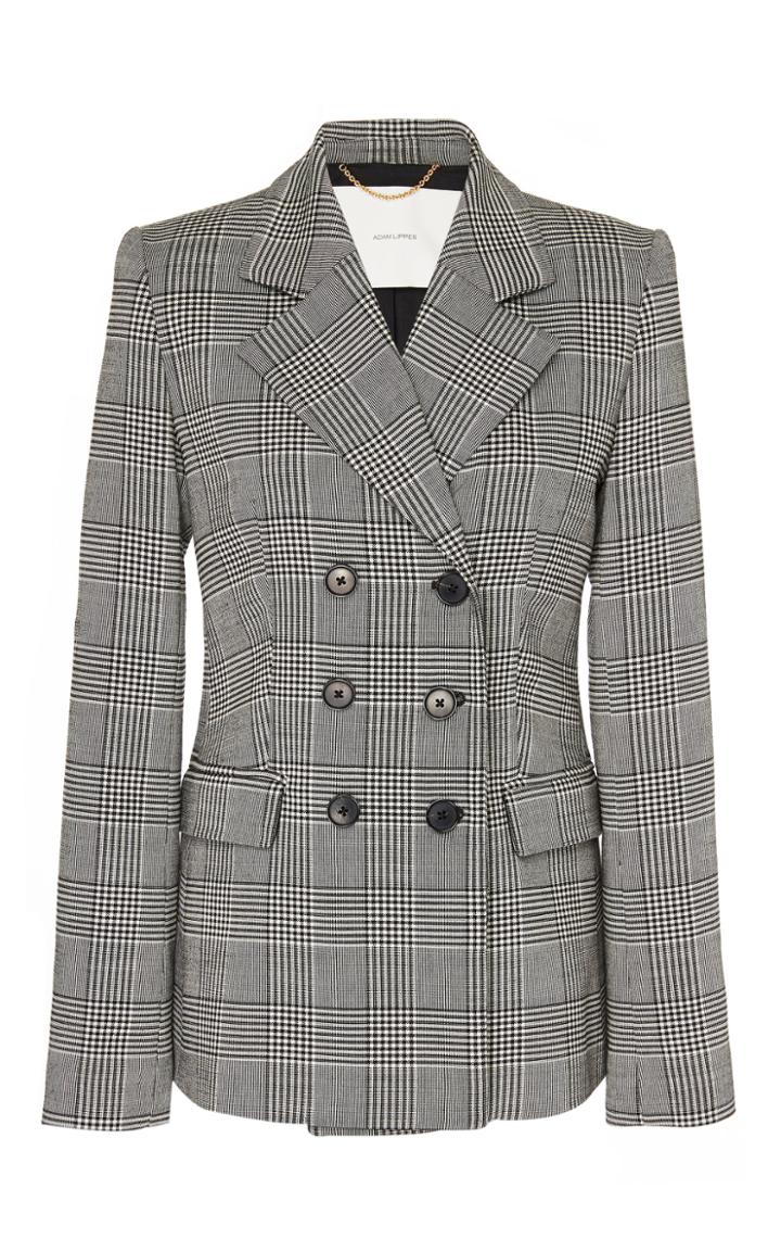 Adam Lippes Plaid Double Breasted Blazer
