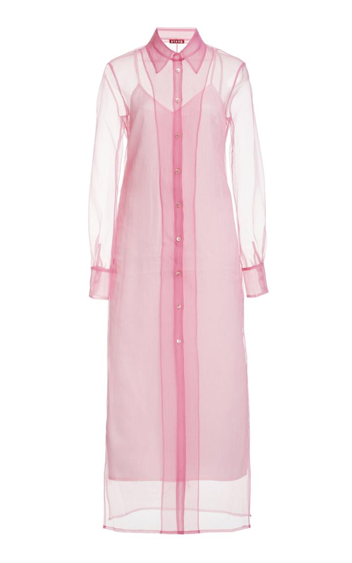 Staud Frank Crepe Organza Midi Dress