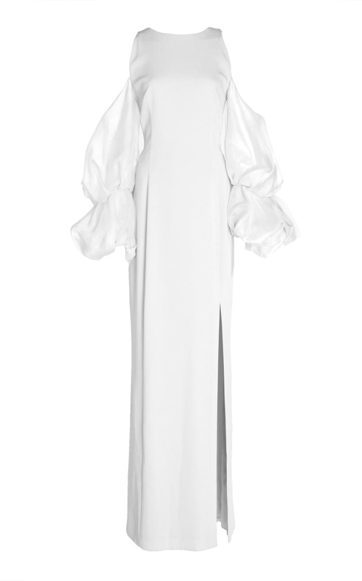 Paule Ka Crepe Backed Satin Gown
