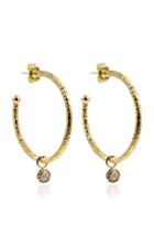 Octavia Elizabeth 18k Gold Diamond Nesting Gem Hoop Earrings