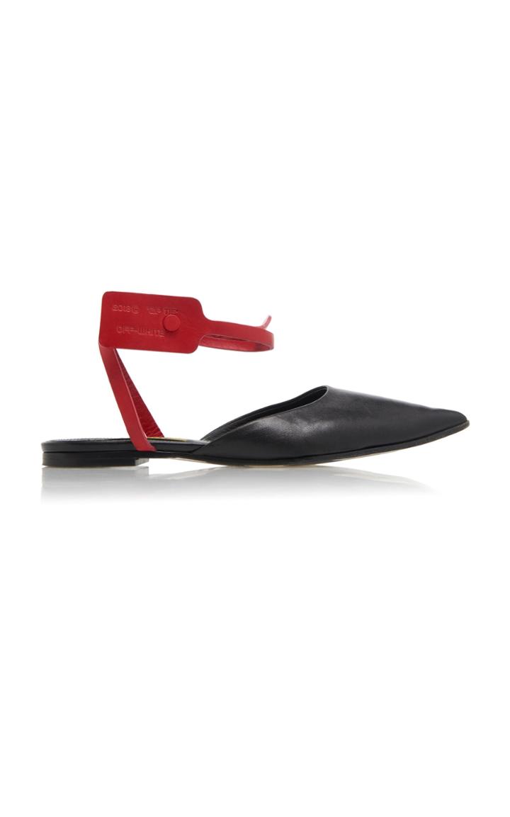 Off-white C/o Virgil Abloh Zip-tie Leather Point-toe Flats