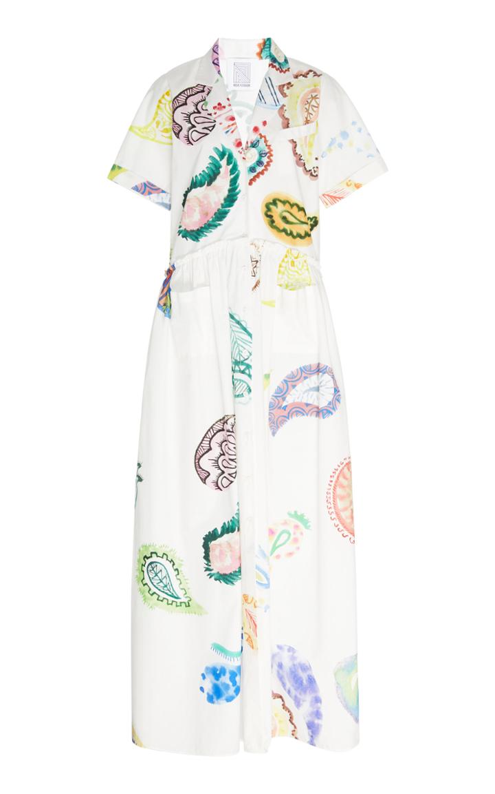 Rosie Assoulin Paisley-print Pleated Cotton Dress