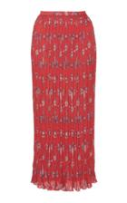 Johanna Ortiz Biblioteca Natural Crinkle Georgette Midi Skirt