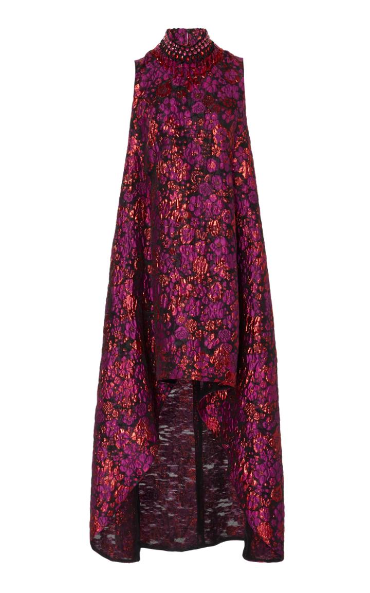 Anna Sui Grace Metallic Jacquard Beaded Dress