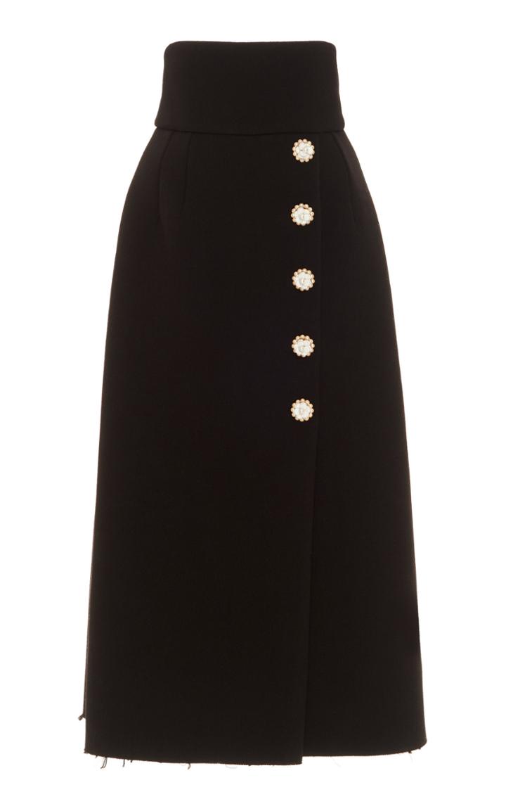 Dolce & Gabbana High-rise Button Detail Crepe Skirt
