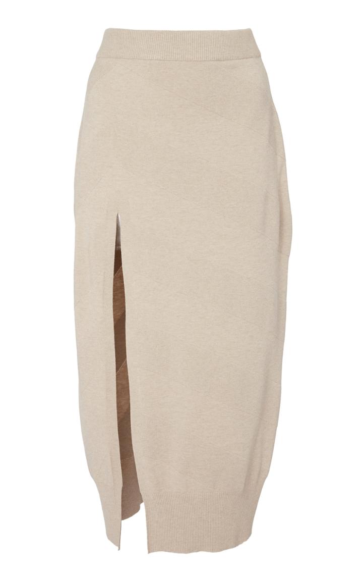 Zeynep Aray Deep Slit Knit Skirt