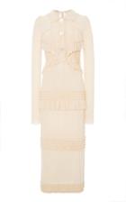 Moda Operandi Miu Miu Frill-detailed Crepe De Chine Dress Size: 36