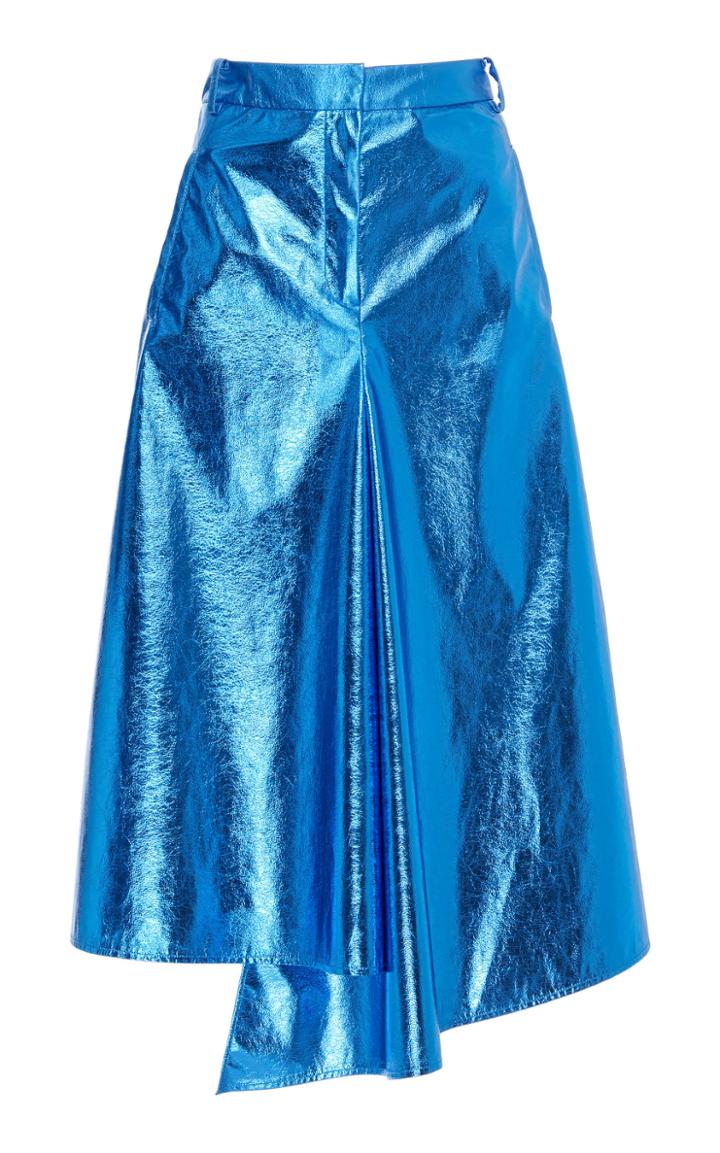 Tibi Tech Leather Pencil Skirt