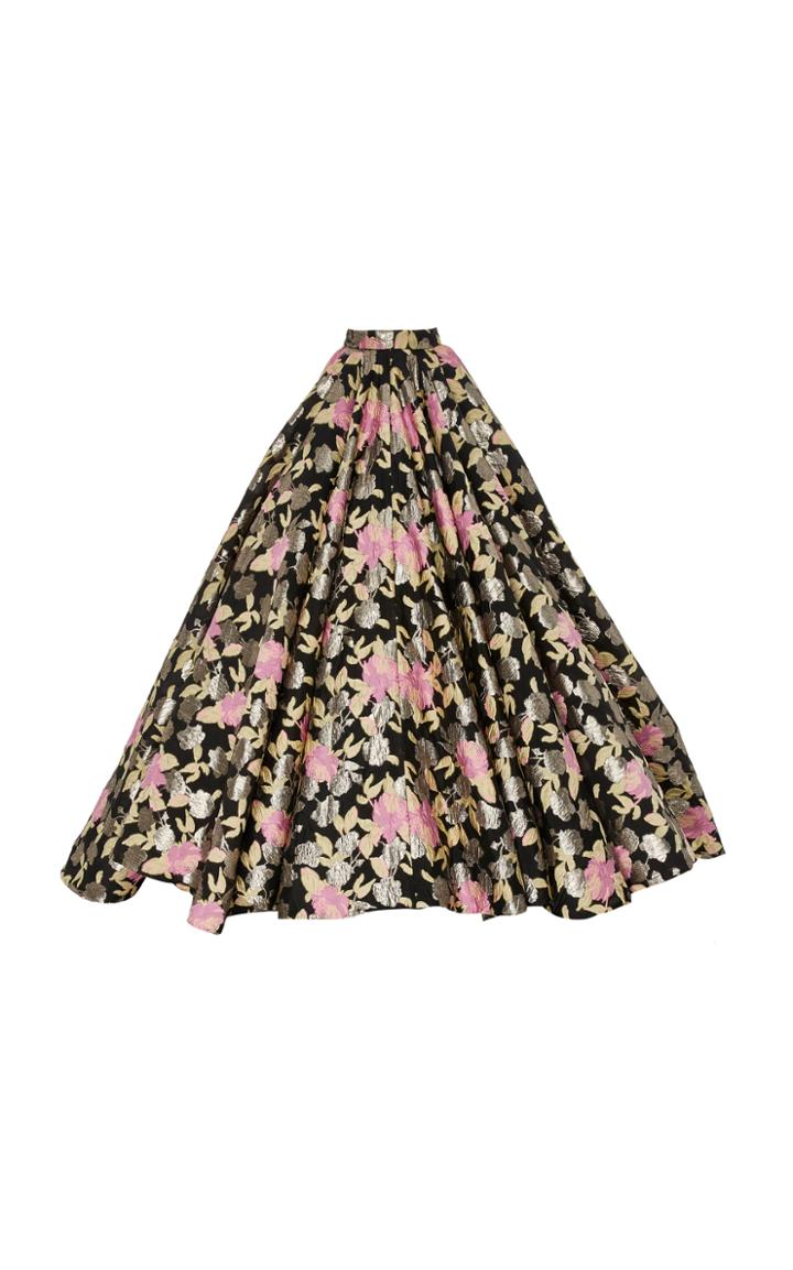 Christian Siriano Psychedelic Floral Brocade Ball Skirt