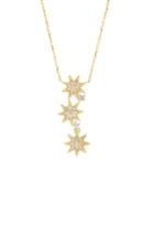 Colette Jewelry Three Star 18k Yellow Gold And Diamond Necklace