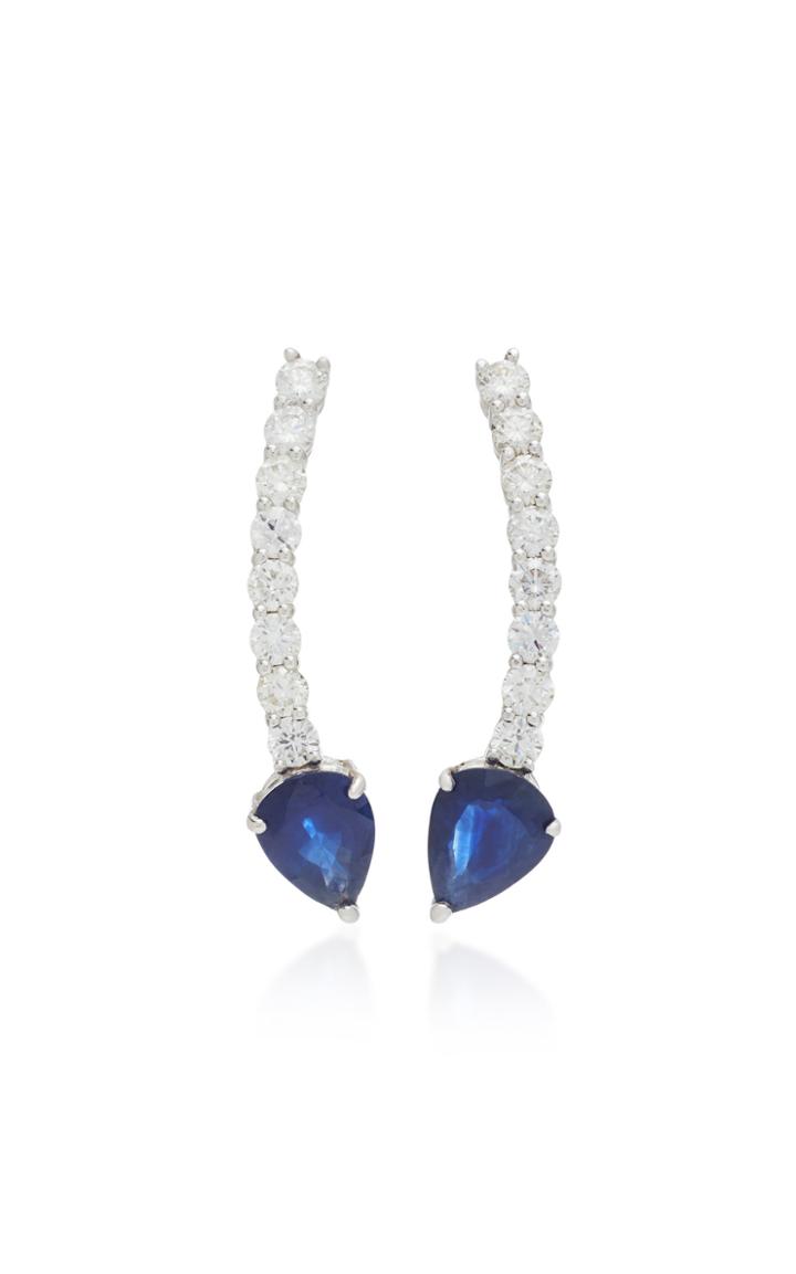 Jack Vartanian 18k White Gold Sapphire And Diamond Earrings