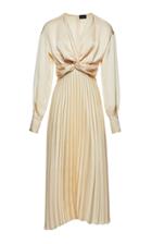 Moda Operandi Magda Butrym Milano Knot-front Pleated Silk Maxi Dress Size: 34