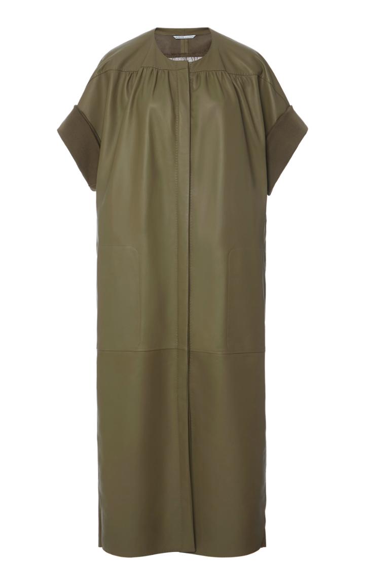 Moda Operandi Agnona Knit-back Nappa Leather Midi Dress Size: 36