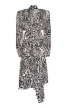 Balenciaga Dynasty Animal-print Draped Crepe Midi Dress