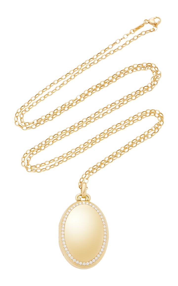 Monica Rich Kosann M'onogrammable 18k Yellow Gold And Diamond Premier Four Image Locket On 32 Chain