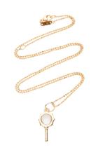Monica Rich Kosann Pocket Watch Key 18k Gold And Diamond Necklace
