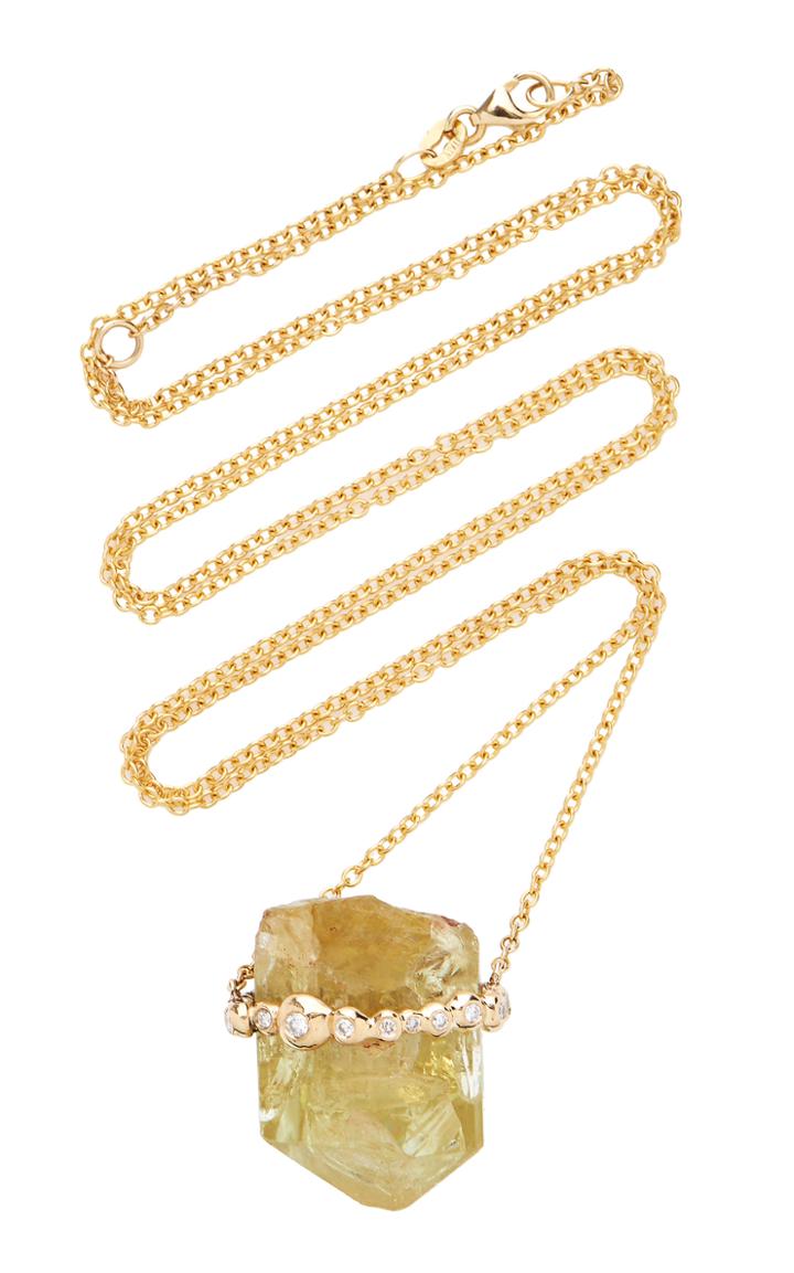 Jill Hoffmeister One-of-a-kind 14k Gold, Diamond And Crystal Necklace