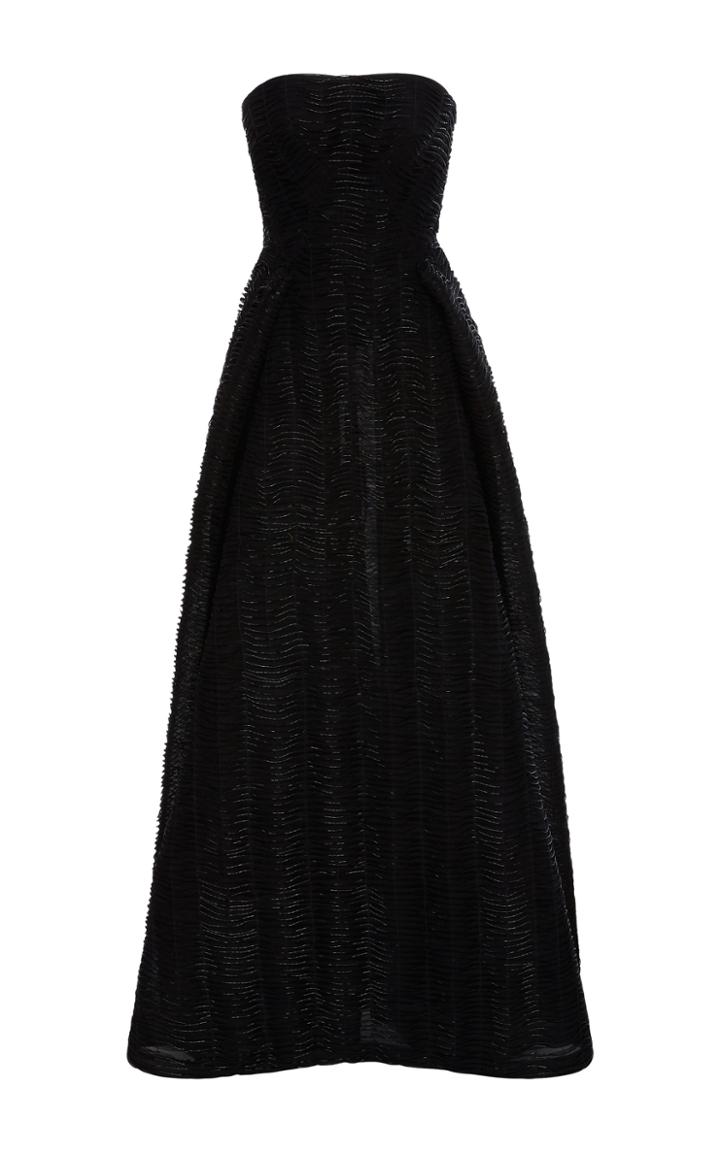Zac Posen Hand Embroidered Strapless Gown