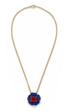 Moda Operandi Irene Neuwirth One Of A Kind Tropical Flower Necklace Set With Lapis A