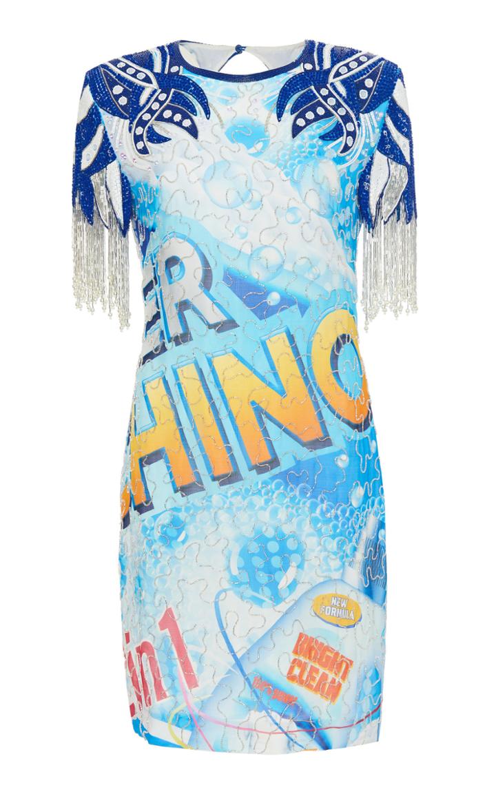 Moschino Printed Fringe-trimmed Dress