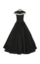 Christian Siriano Silk Faille Ball Gown With Crystal Trim Collar