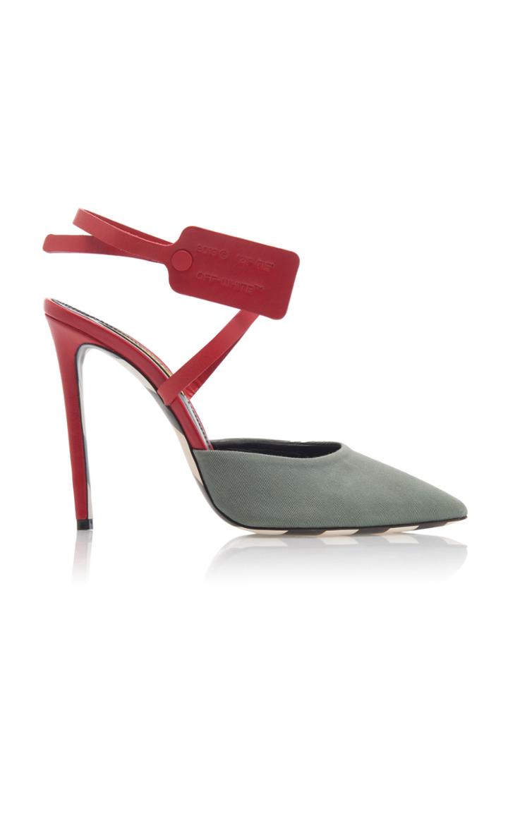 Off-white C/o Virgil Abloh Zip Tie Leather And Twill Pumps