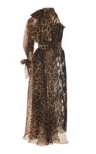 Dolce & Gabbana One-sleeve Leopard Lace Midi Dress