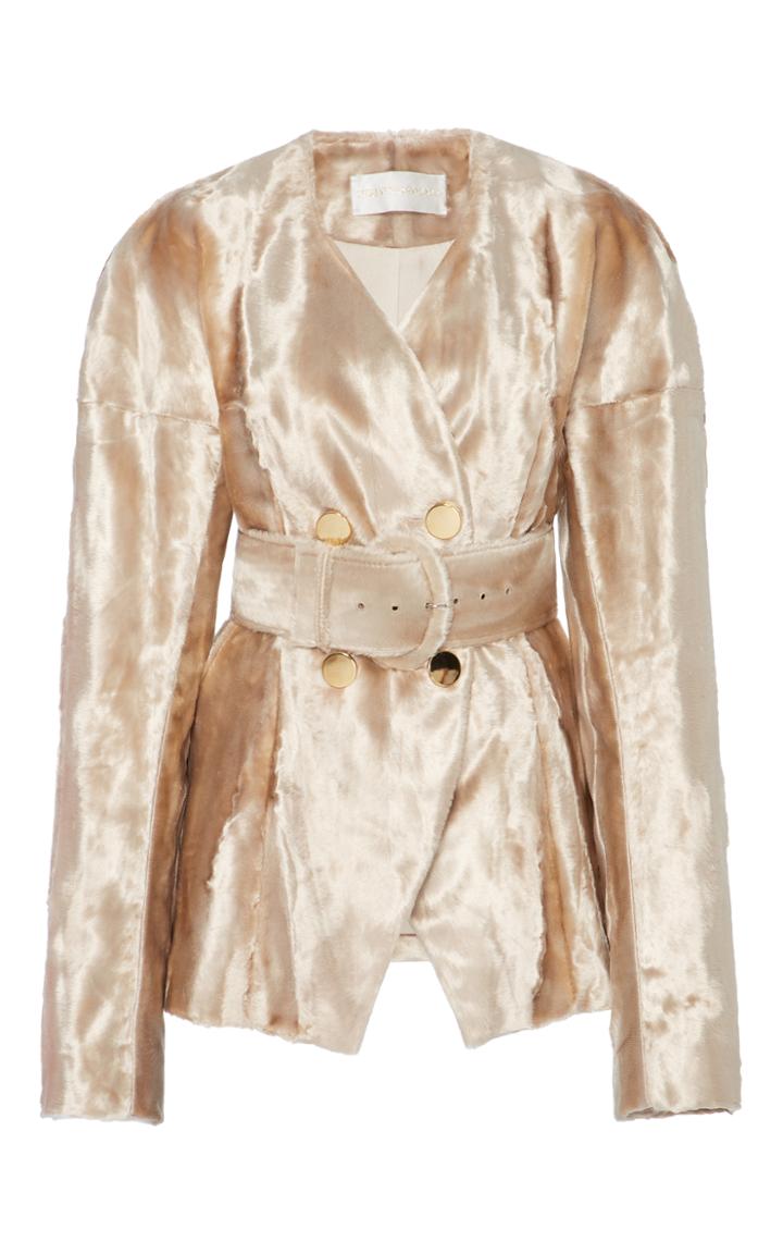 Christian Siriano Frosted Velvet Double Breasted Jacket