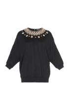 Andrew Gn Embellished Short Sleeve Knit Top