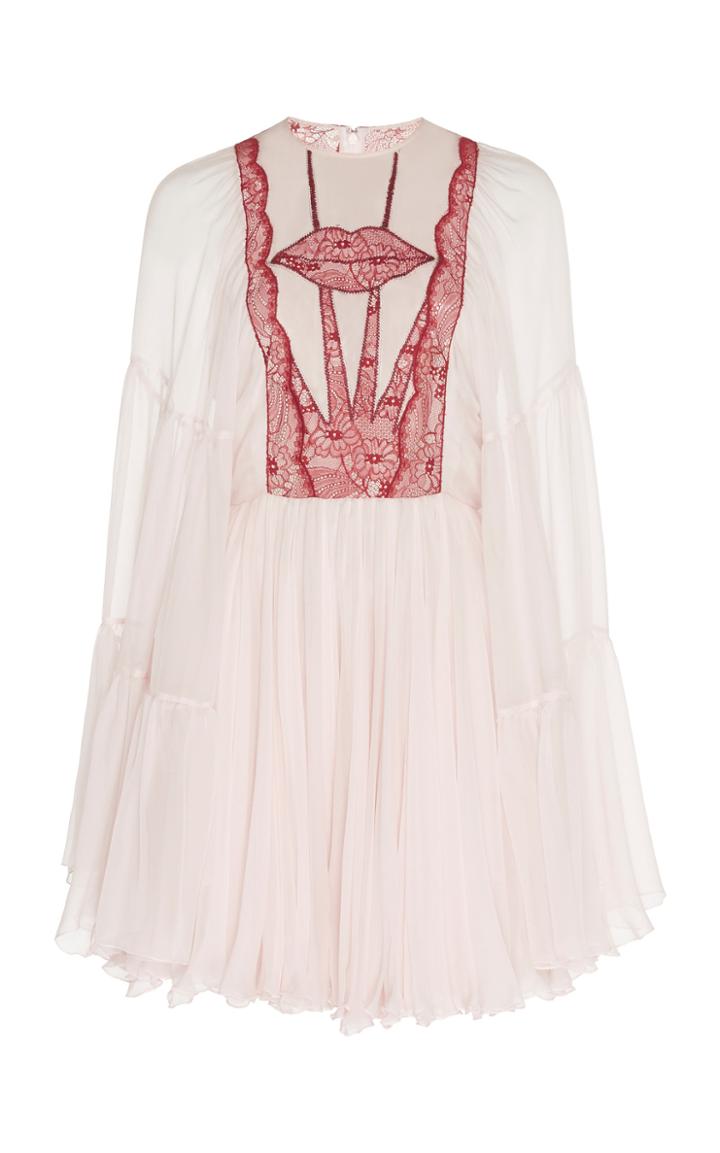 Giambattista Valli Lace Graphic Chiffon Mini Dress