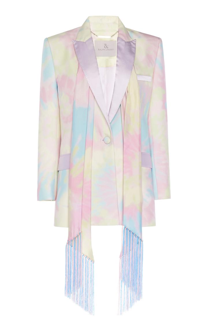Moda Operandi Ralph & Russo Tie-dye Satin-detailed Crepe Blazer Size: 36