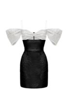 Moda Operandi Rasario Cut-out Jacquard Mini Dress With Draped Sleeves