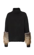 Sally Lapointe Exclusive Fur And Cashmere Sweater