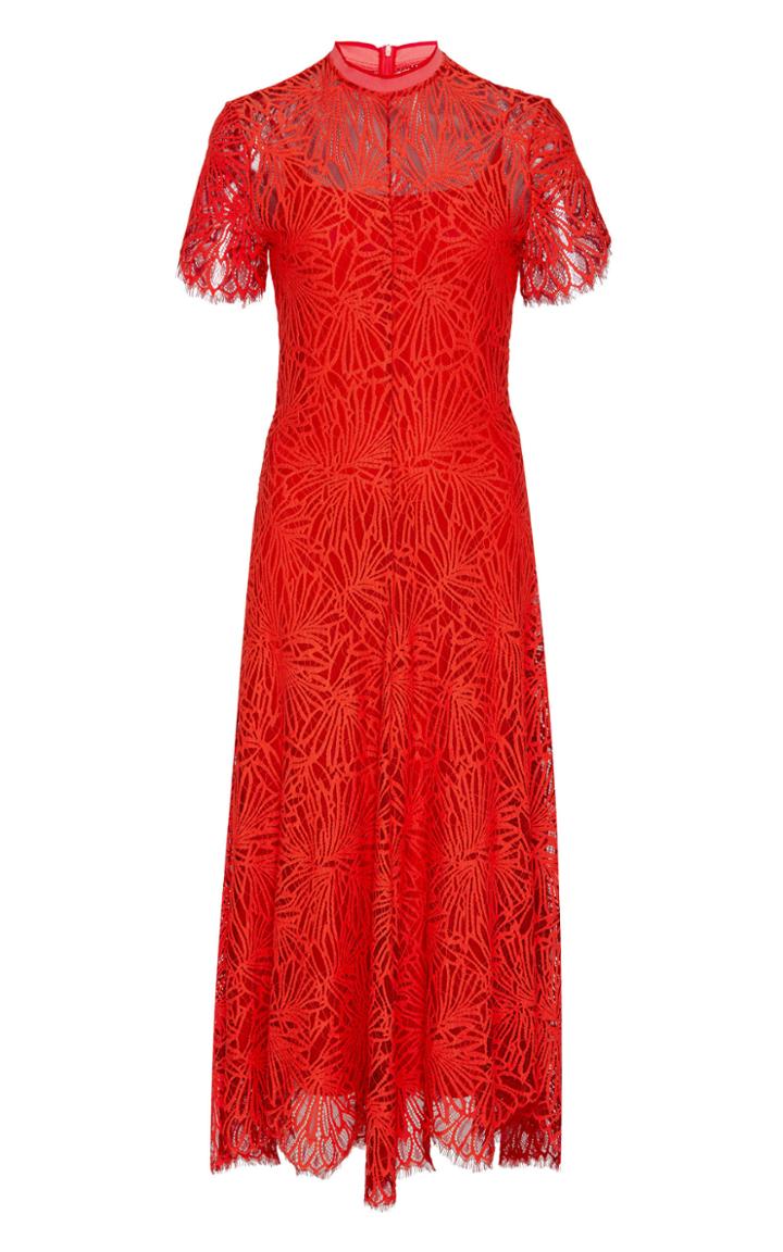 Proenza Schouler Mock-neck Lace Midi Dress