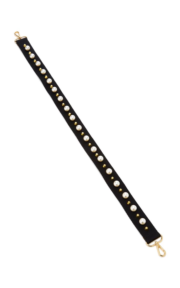 Suel And Litho Faux Pearl And Stud-embellished Velvet Shoulder Strap