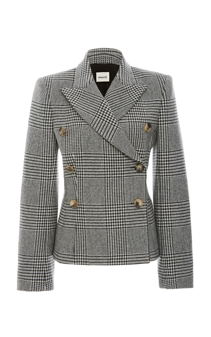 Khaite Cathy Houndstooth Wool-blend Blazer